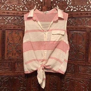 Minimalist button up striped blouse